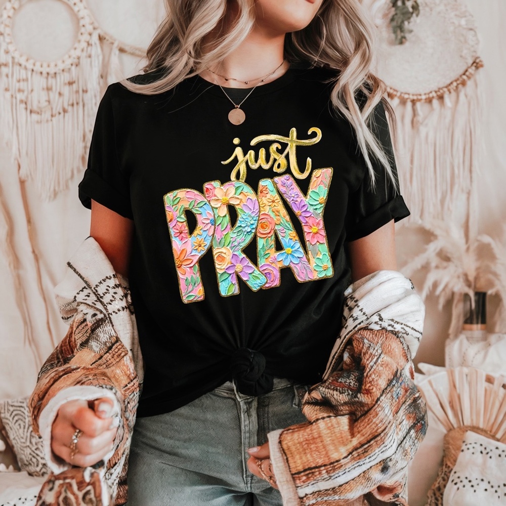 Just Pray T-shirt Carry His Light with You: The Artistic Just Pray Tee XXL-3XL - Picture 3 of 9